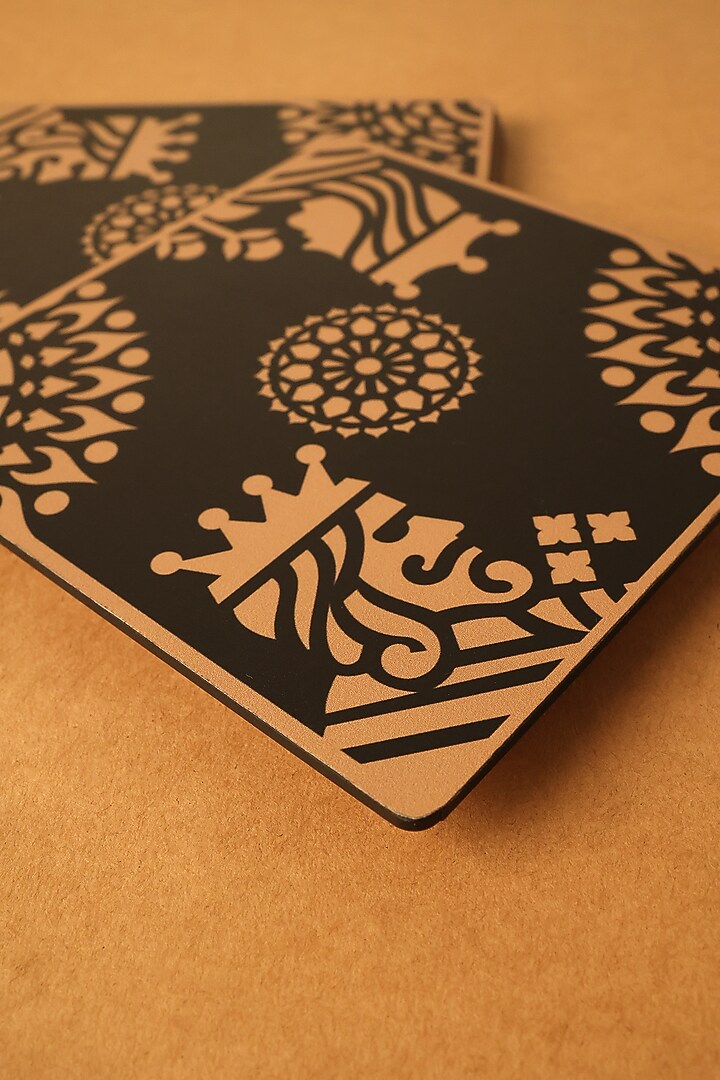 Gold & Black Premium MDF Trivets Set Of 4 by BambaiSe at Pernia's Pop Up Shop