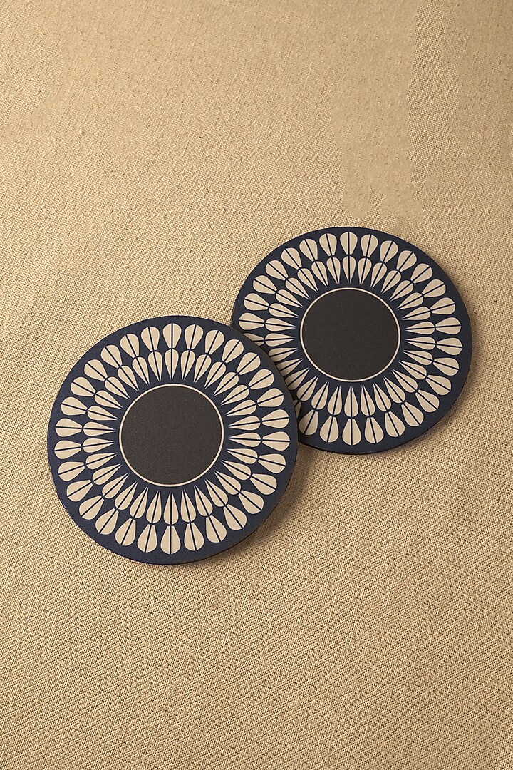 Blue Premium MDF Petal Coaster Set Of 4 by BambaiSe at Pernia's Pop Up Shop