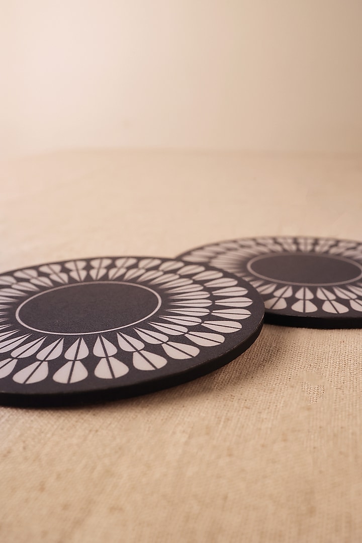 Blue Premium MDF Petal Coaster Set Of 4 by BambaiSe at Pernia's Pop Up Shop