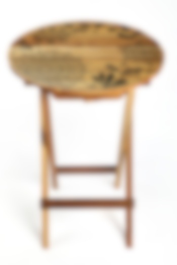 White & Black Wooden Mandala Folding Table by BambaiSe at Pernia's Pop Up Shop