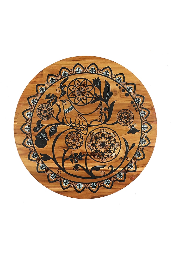 Black & White Wooden Mandala Lazy Susan by BambaiSe at Pernia's Pop Up Shop