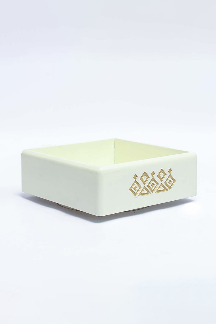 Off-White Wooden Revolving Jar Tray by BambaiSe at Pernia's Pop Up Shop