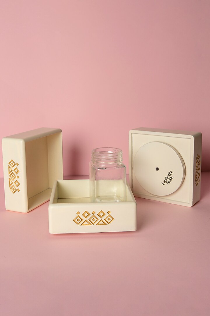 Off-White Wooden Revolving Jar Tray by BambaiSe at Pernia's Pop Up Shop