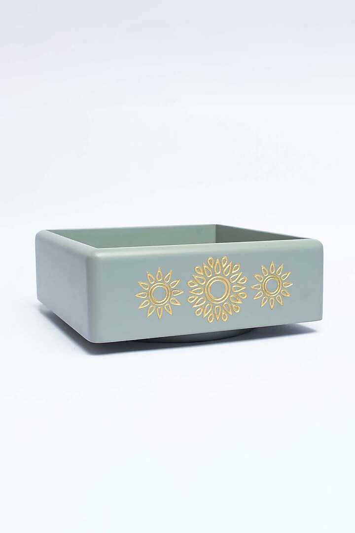 Grey Wooden Revolving Jar Tray by BambaiSe at Pernia's Pop Up Shop