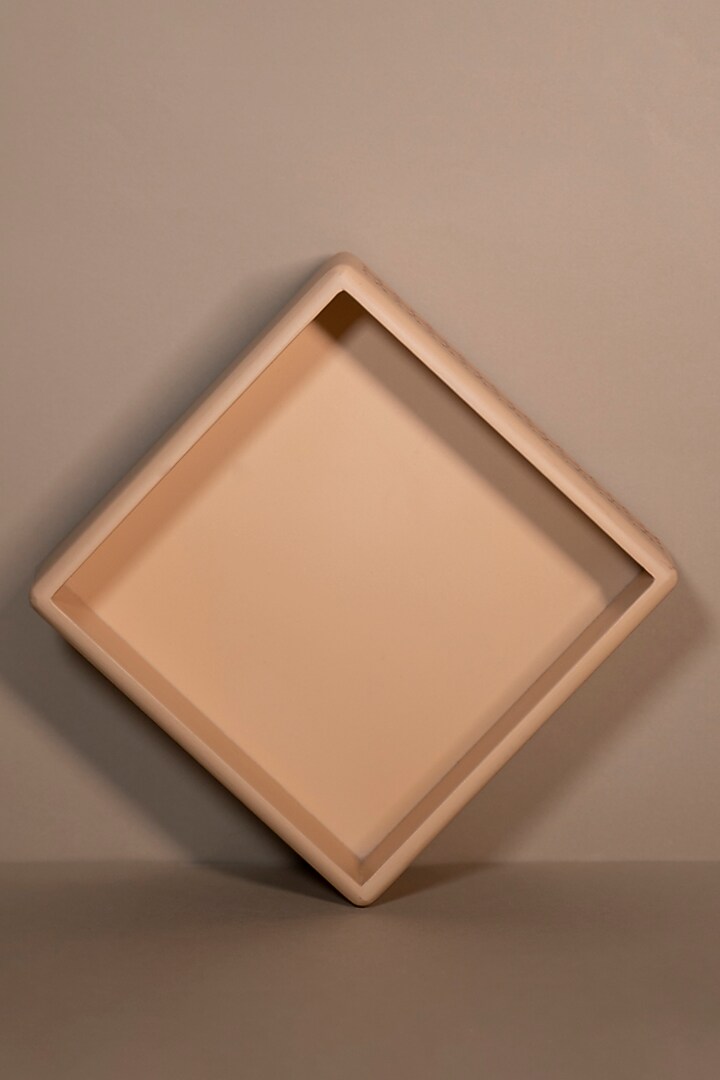 Vanilla Beige Wooden Revolving Jar Tray by BambaiSe at Pernia's Pop Up Shop