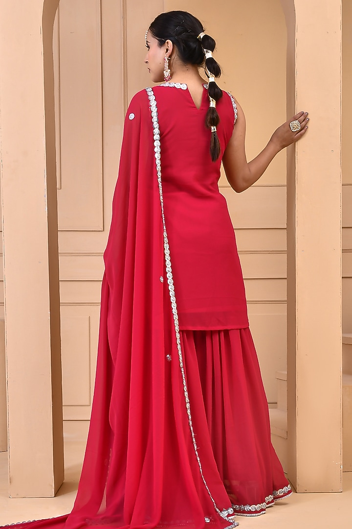 Jazberry Jam Georgette Sequins Work Flared Party Wear Sharara Set by Bannhi by Priyanka Rathore at Pernia's Pop Up Shop