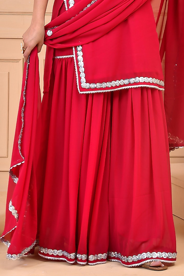 Jazberry Jam Georgette Sequins Work Flared Party Wear Sharara Set by Bannhi by Priyanka Rathore at Pernia's Pop Up Shop