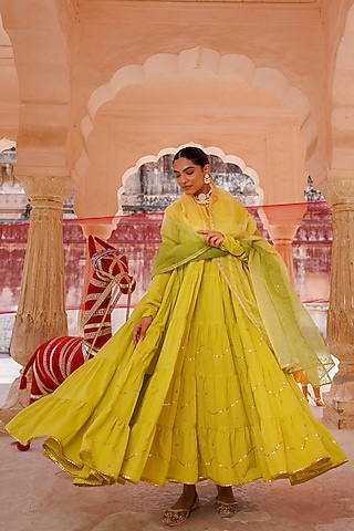 cotton anarkali dress online shopping Purple Floral Printed Cotton Anarkali Suit Set (ACZ6543)