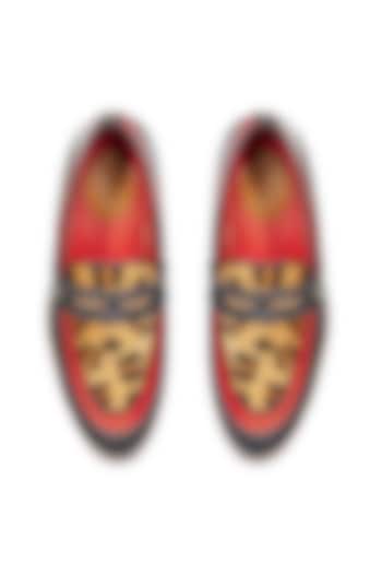 Multi-Colored Genuine Leather Embellished Handcrafted Slip-Ons by Banjaaran Studio at Pernia's Pop Up Shop