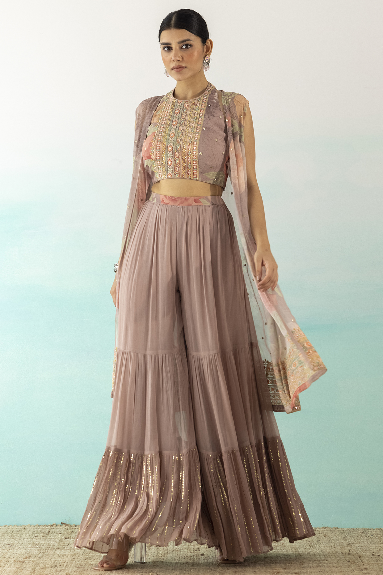 Brown Printed Palazzo Pant Set by Basanti - Kapde aur Koffee at Pernia's Pop Up Shop