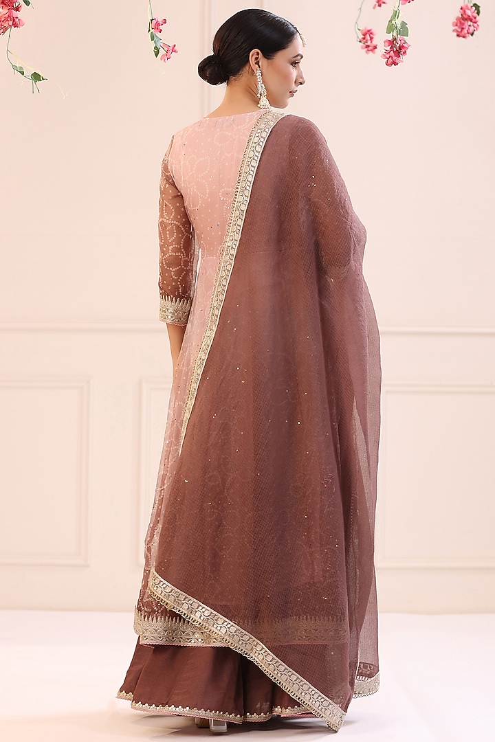 Lilac Kota Doria Printed Anarkali Set by Bairaas at Pernia's Pop Up Shop