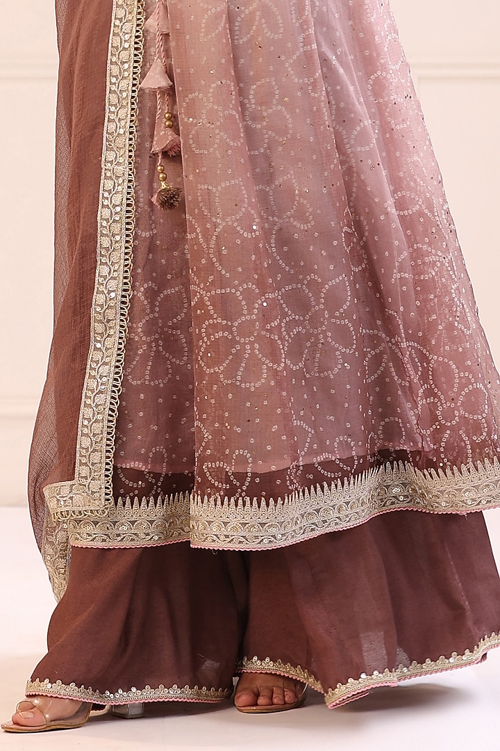 Lilac Kota Doria Printed Anarkali Set by Bairaas at Pernia's Pop Up Shop