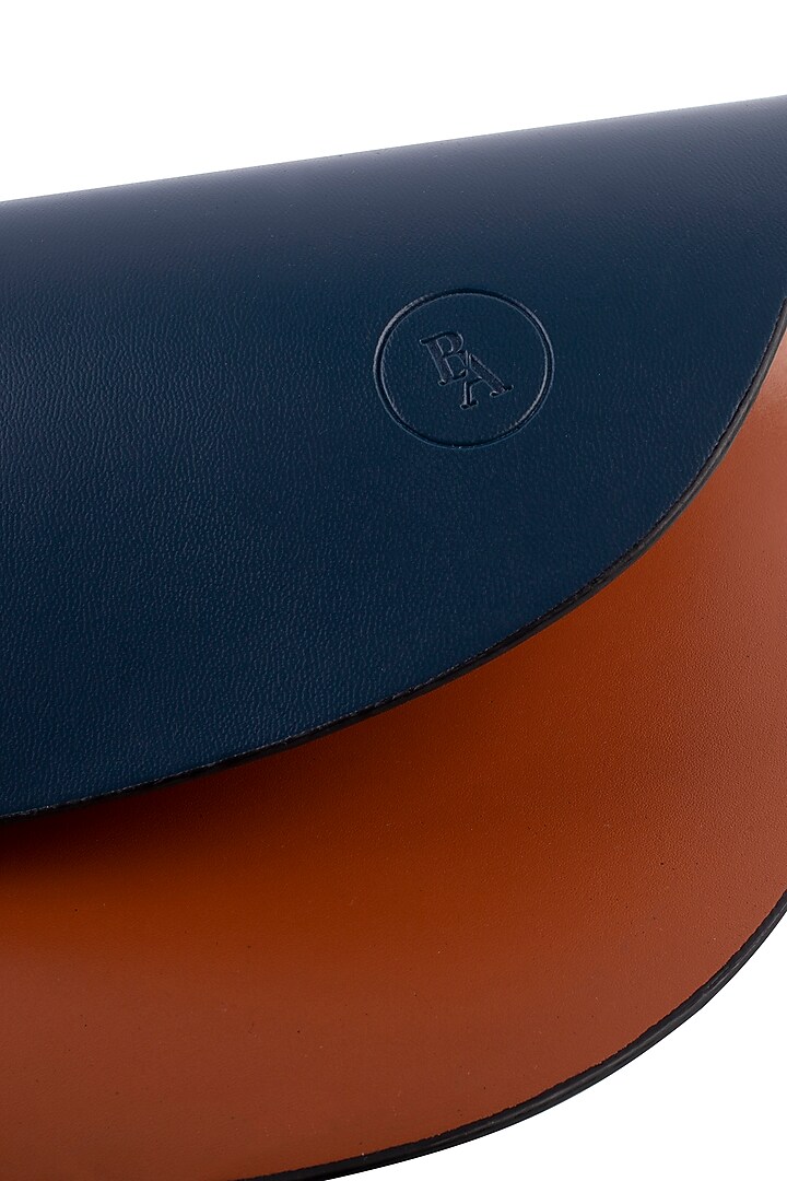 Burnt Orange & Blue Reversible Faux Leather Dining Set by Bombay Artisan Co. at Pernia's Pop Up Shop
