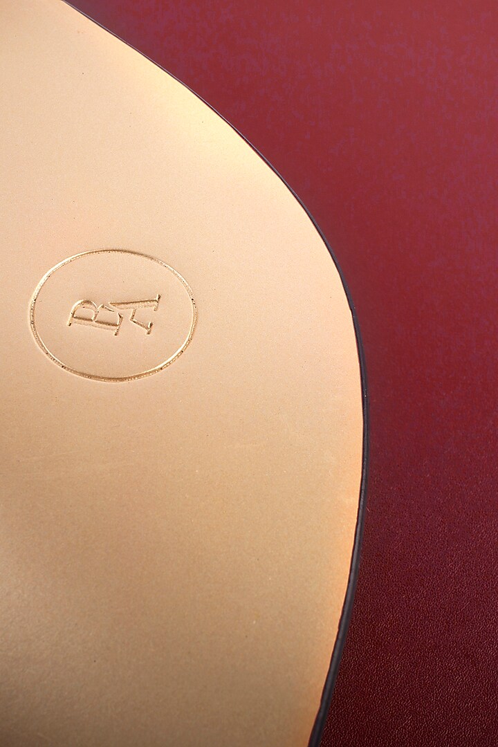 Maroon & Gold Reversible Faux Leather Dining Set by Bombay Artisan Co. at Pernia's Pop Up Shop
