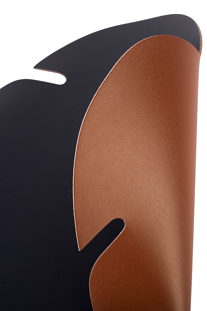 Burnt Orange & Blue Reversible Faux Leather Palm Dining Set by Bombay Artisan Co. at Pernia's Pop Up Shop