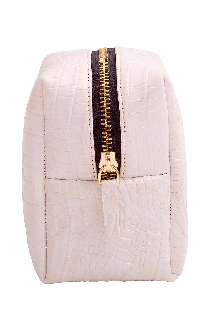 White Faux Leather Pouch Set by Bombay Artisan Co. at Pernia's Pop Up Shop