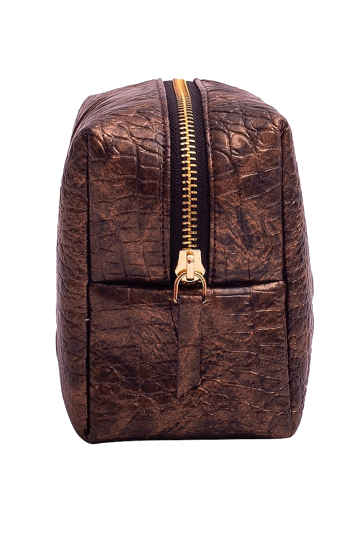 Gold Faux Leather Pouch Set by Bombay Artisan Co. at Pernia's Pop Up Shop