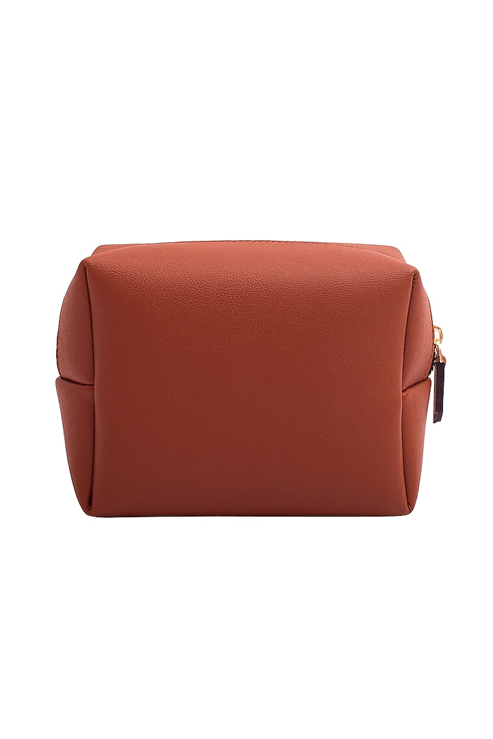 Burnt Orange Faux Leather Pouch Set by Bombay Artisan Co. at Pernia's Pop Up Shop