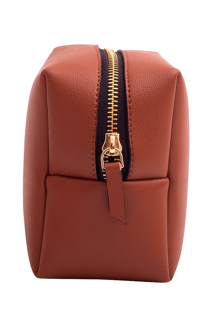 Burnt Orange Faux Leather Pouch Set by Bombay Artisan Co. at Pernia's Pop Up Shop
