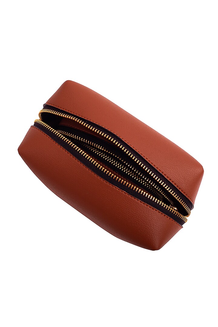Burnt Orange Faux Leather Pouch Set by Bombay Artisan Co. at Pernia's Pop Up Shop