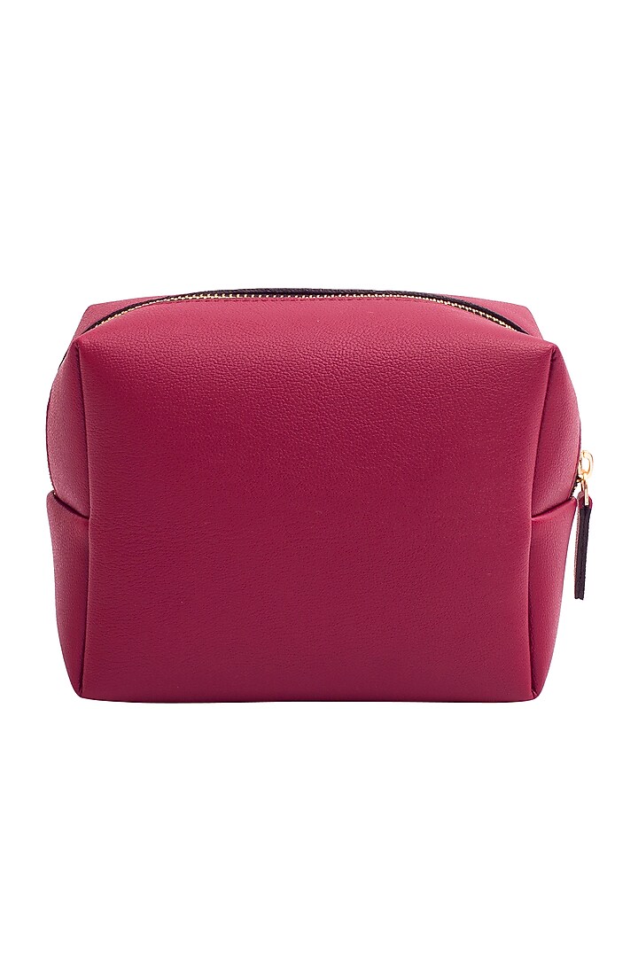 Maroon Faux Leather Pouch Set by Bombay Artisan Co. at Pernia's Pop Up Shop