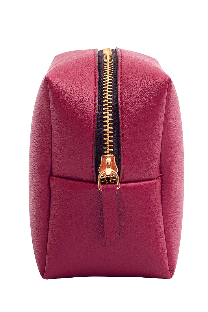 Maroon Faux Leather Pouch Set by Bombay Artisan Co. at Pernia's Pop Up Shop