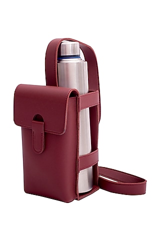 Cherry Red Faux Leather Bottle Bag by Bombay Artisan Co.