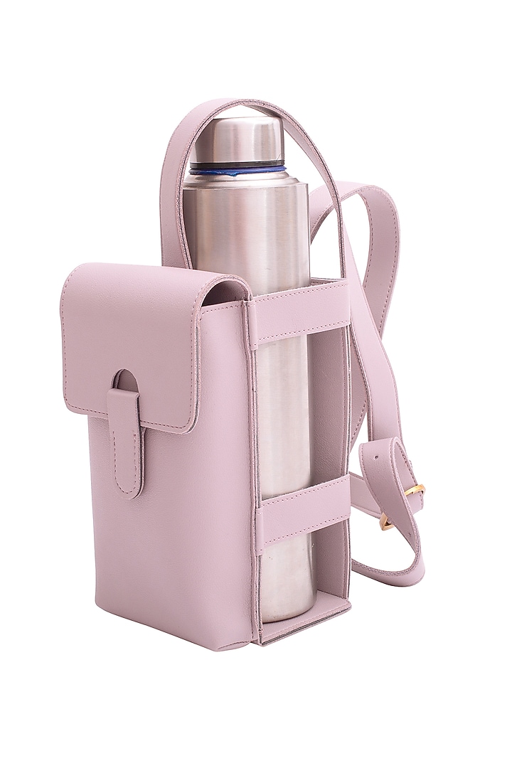 Lilac Faux Leather Bottle Bag by Bombay Artisan Co. at Pernia's Pop Up Shop