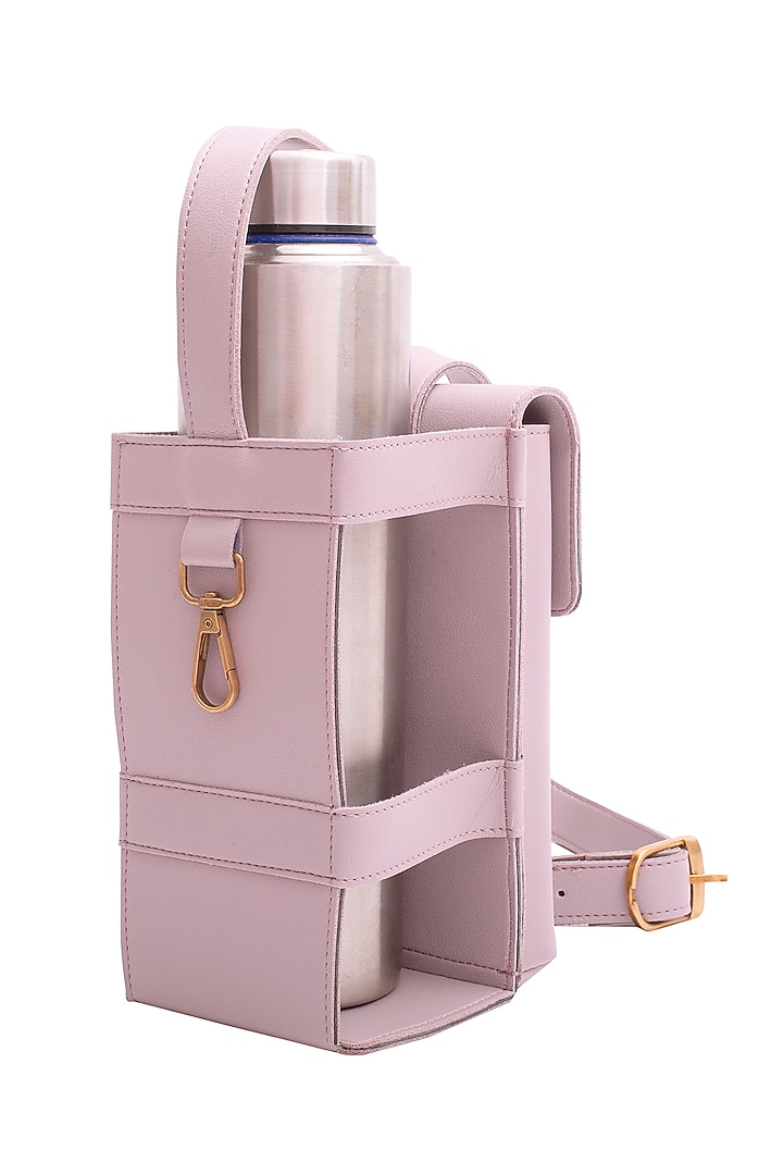 Lilac Faux Leather Bottle Bag by Bombay Artisan Co. at Pernia's Pop Up Shop