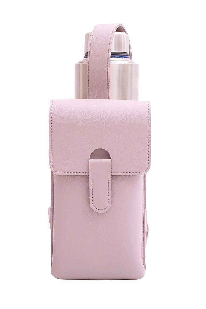Lilac Faux Leather Bottle Bag by Bombay Artisan Co. at Pernia's Pop Up Shop