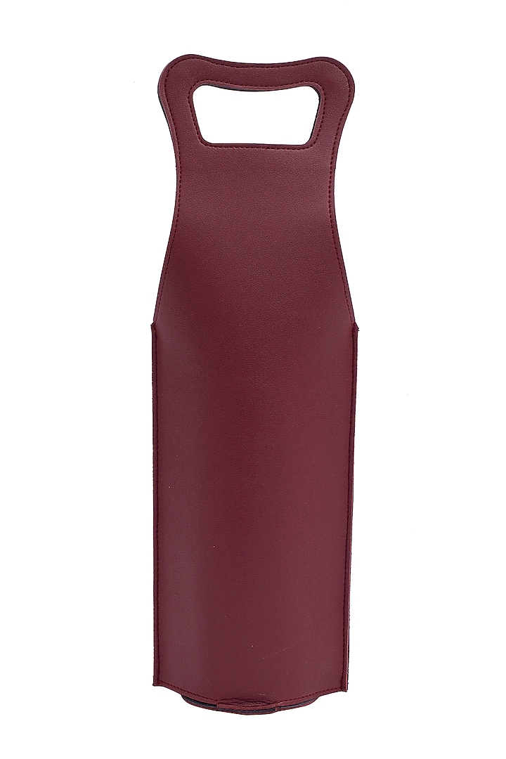 Maroon Faux Leather Liquor Tote by Bombay Artisan Co. at Pernia's Pop Up Shop