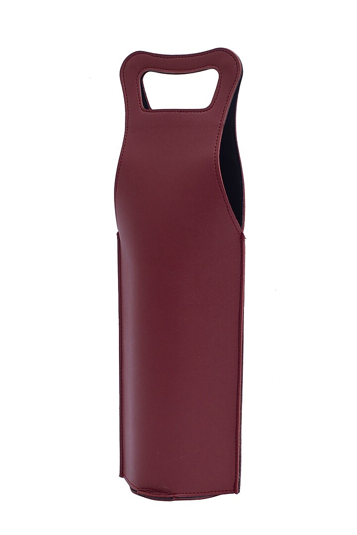 Maroon Faux Leather Liquor Tote by Bombay Artisan Co. at Pernia's Pop Up Shop