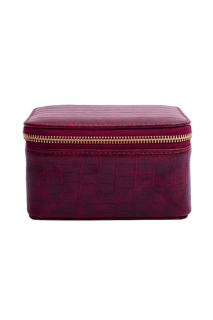 Red Faux Leather Organizer Box Set by Bombay Artisan Co. at Pernia's Pop Up Shop