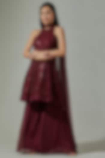 Wine Net Sharara Set by Basanti - Kapde aur Koffee at Pernia's Pop Up Shop