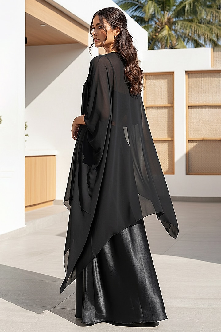 Black Satin Lehenga Set by Basanti - Kapde aur Koffee at Pernia's Pop Up Shop