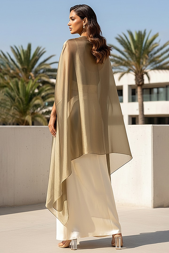 Gold Satin Lehenga Set by Basanti - Kapde aur Koffee at Pernia's Pop Up Shop