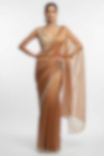 Golden Tissue Organza Party Wear Saree Set by Basanti - Kapde aur Koffee at Pernia's Pop Up Shop