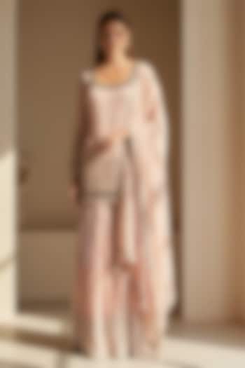Blush Pink Georgette Party Wear Sharara Set by Basanti - Kapde aur Koffee at Pernia's Pop Up Shop