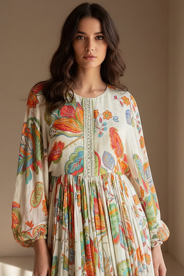 Ivory Georgette Sharara Set by Basanti - Kapde aur Koffee at Pernia's Pop Up Shop