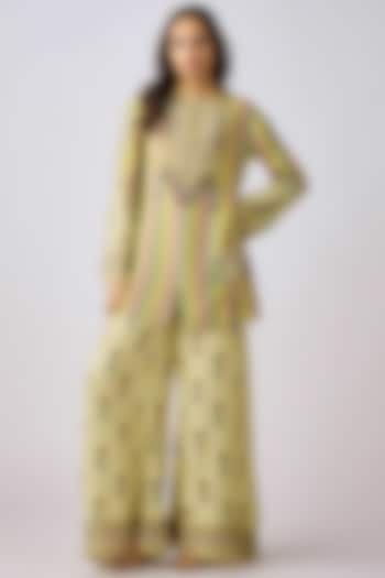 Multi-Colored Muslin Mirror Embellished Kurta Set by Basanti - Kapde aur Koffee at Pernia's Pop Up Shop