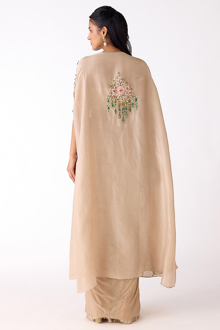 Golden Glass Lycra Draped Skirt Set by Basanti - Kapde aur Koffee at Pernia's Pop Up Shop