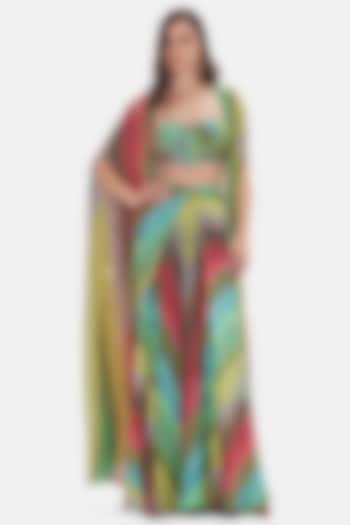 Multi-Colored Crepe Cape Set by Basanti - Kapde aur Koffee at Pernia's Pop Up Shop