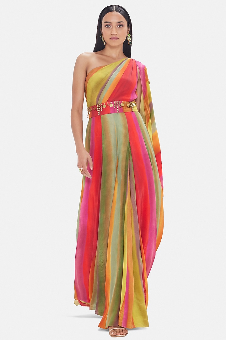 Multi-Colored Crepe Jumpsuit by Basanti - Kapde aur Koffee at Pernia's Pop Up Shop