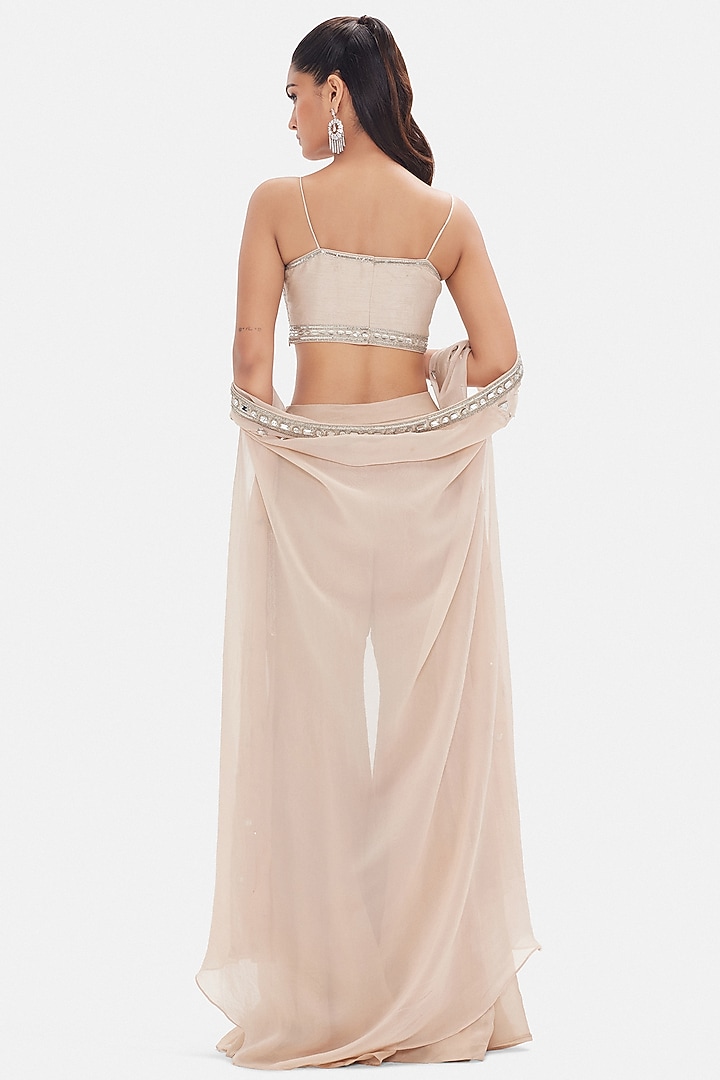 Beige Organza Party Wear Sharara Set by Basanti - Kapde aur Koffee at Pernia's Pop Up Shop
