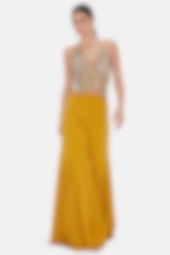 Yellow Lycra Party Wear Sharara Set by Basanti - Kapde aur Koffee at Pernia's Pop Up Shop