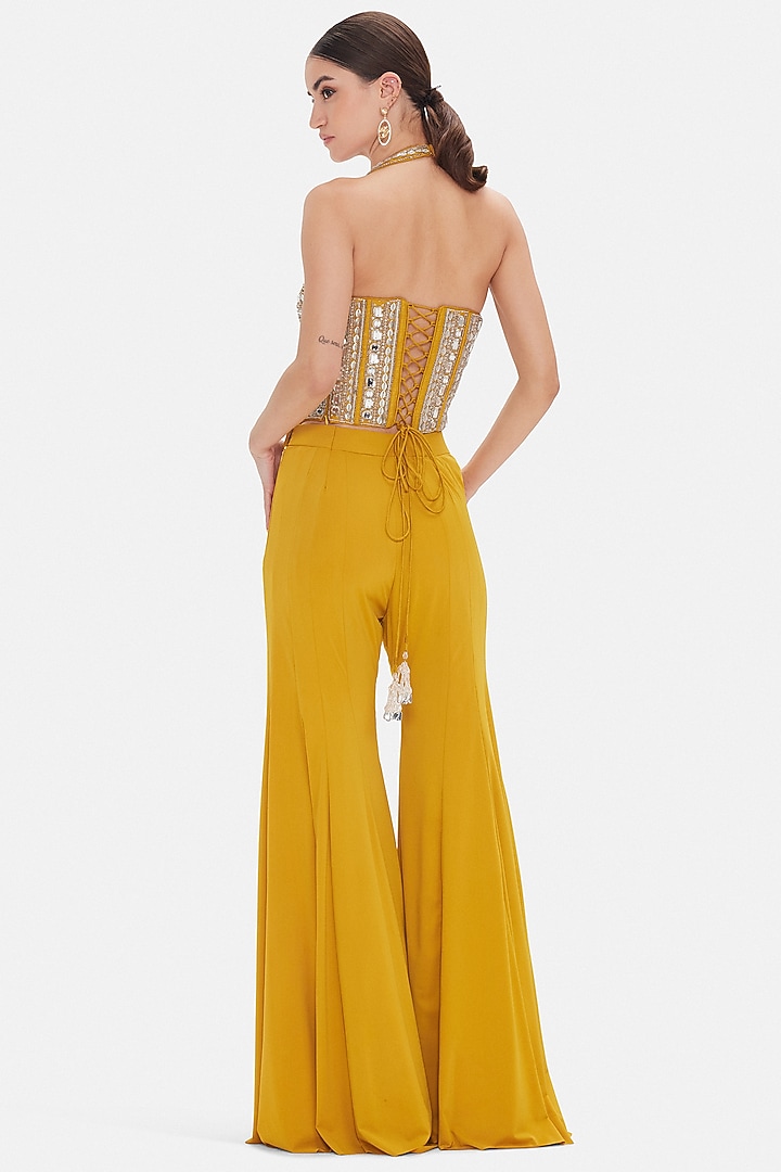 Yellow Lycra Party Wear Sharara Set by Basanti - Kapde aur Koffee at Pernia's Pop Up Shop