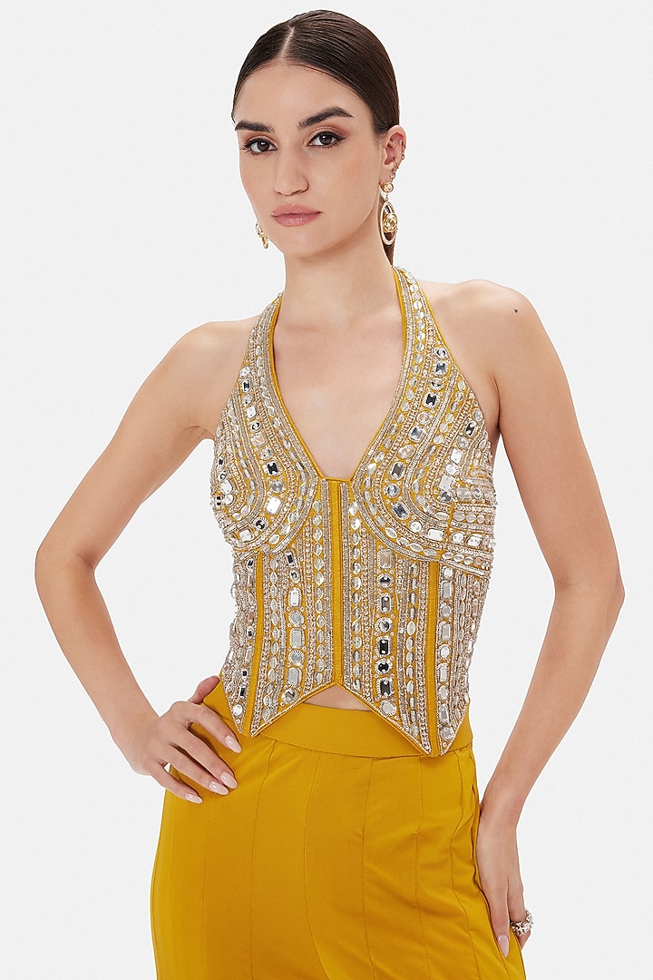 Yellow Lycra Party Wear Sharara Set by Basanti - Kapde aur Koffee at Pernia's Pop Up Shop