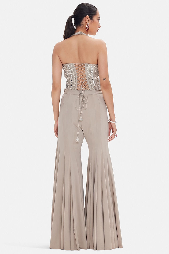 Grey Lycra Party Wear Sharara Set by Basanti - Kapde aur Koffee at Pernia's Pop Up Shop