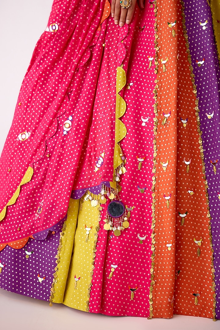 Multi-Colored Chinon Sequins Embroidered Wedding Lehenga Set by Basanti - Kapde aur Koffee at Pernia's Pop Up Shop