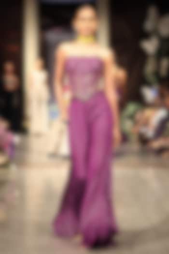 Purple Chinon Party Wear Sharara Set by Basanti - Kapde aur Koffee at Pernia's Pop Up Shop